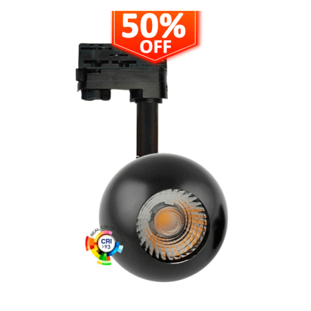 XXLED LED Strahler 10W FENIX - Schwarzes Chrom - 3-Phasen Schienensystem - CRI+93