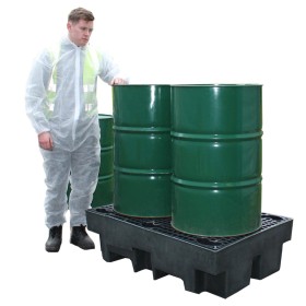 WOLFBAG Recycling-Auffangpalette für 2 Fässer 240L