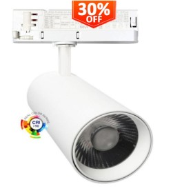 XXLED LED Strahler 40W -34W - NEW MAYA - Weiss - 3-Phasen Schienensystem - CRI+92 - UGR13