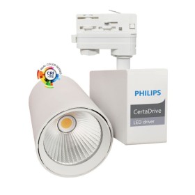 XXLED LED Strahler 40W MADRID Weiss BRIDGELUX Chip 3-Phasen Schienensystem CRI+98