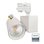 XXLED Projecteur LED 40W MADRID Blanc BRIDGELUX Chip Système de Rail 3 Phases CRI+98