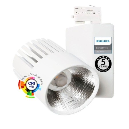 XXLED LED Strahler 40W UPPSALA Weiss BRIDGELUX Chip 3-Phasen Schienensystem CRI+98
