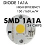 XXLED LED-Schiene 8W Dreiphasig - SCHWARZ - 24º - HOHE LUMEN 165Lm/W - technische Ansicht