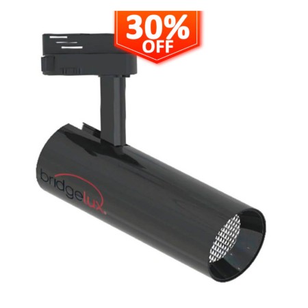 XXLED LED-Strahler 30W BERNA Schwarz Chrom Einphasen-Stromschiene DOB Fahrerlos