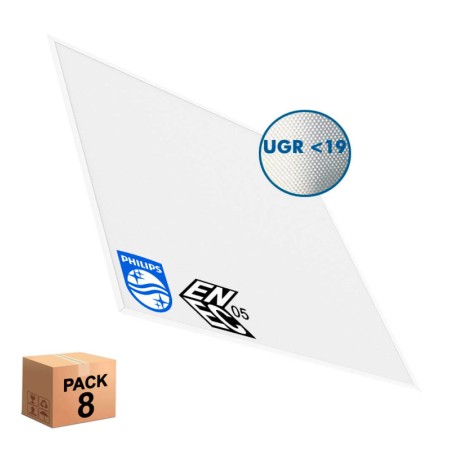 XXLED PACK 8stk. LED Panel 60x60 -SLIM FRAME- 40W - Philips Driver - UGR19 - ENEC