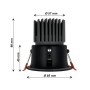 XXLED Downlight LED CIRCULAR 15W - CURVE - SCHWARZ - CRI+92 - IP65 - UGR13 - technische Ansicht