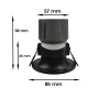 XXLED LED Downlight 15W - RUND SCHWARZ - CRI+92 - UGR14 - technische Ansicht