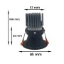 XXLED LED Downlight 15W - SCHWARZ RUND - CRI+92 - UGR13 - technische Ansicht