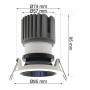XXLED LED Downlight 15W - Schwenkbar - WEISS - SCHWARZ - CRI+92 - UGR13 - Detailansicht