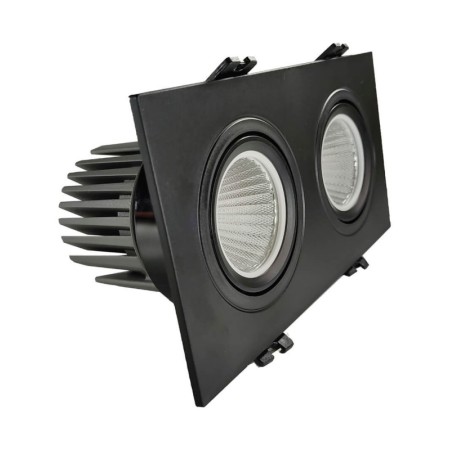 XXLED LED Downlight 30W - Schwenkbar - SCHWARZ- Doppelt - CRI+92 - UGR13