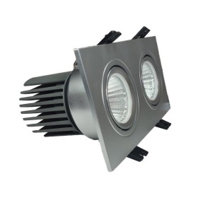 XXLED LED Downlight 30W - Schwenkbar - SILBER Doppelt - CRI+92 - UGR13