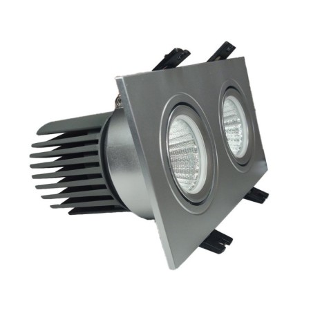 XXLED LED Downlight 30W - Schwenkbar - SILBER Doppelt - CRI+92 - UGR13