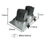 XXLED LED Downlight 30W - Schwenkbar - SILBER Doppelt - CRI+92 - UGR13 - Produktansicht