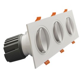 XXLED LED Downlight 45W - Schwenkbar - WEISS Dreifach - CRI+92 - UGR13