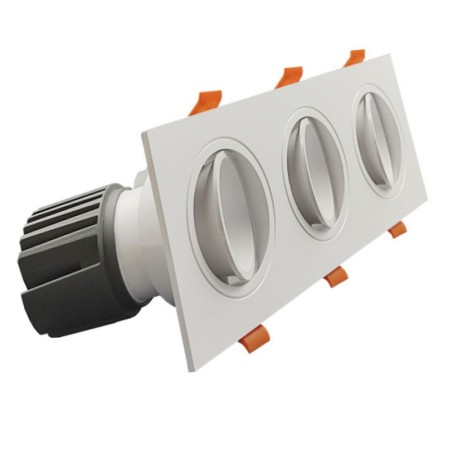 XXLED LED Downlight 45W - Schwenkbar - WEISS Dreifach - CRI+92 - UGR13
