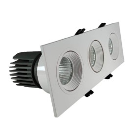XXLED LED Downlight 45W - WEISS - Schwenkbar - Dreifach - CRI+92 - UGR14