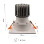 XXLED LED Downlight Quadratisches 15W - Schwenkbar - WEISS - CRI+92 - UGR13 - Produktansicht