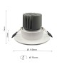 XXLED LED Downlight Rund 15W - Schwenkbar - WEISS - CRI+92 - UGR13 - technische Ansicht