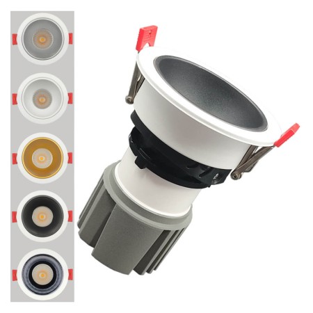 XXLED Runder LED-Downlight 15W schwenkbar - Weiss - Serie Oculus - CRI+92 - UGR13