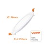 XXLED Plafonnier encastrable LED 15W Circulaire - OSRAM CHIP DURIS E 2835 - vue détaillée