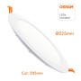 XXLED Pack 20stk. LED Einbauleuchte 20W kreisförmig - OSRAM CHIP DURIS E 2835 - technische Ansicht