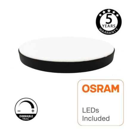 XXLED Plafoniera LED 24W Chip OSRAM - NARVIK - Nero