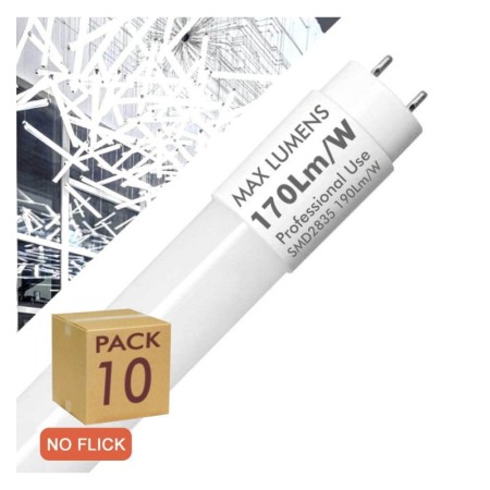 XXLED PACK 10stk. LED Röhre Glas - 20W PRO - 120cm T8 - 170 Lm/W - PRO MAX LUMENS - 3400Lm - NO FLICK