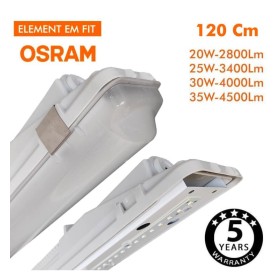 OSRAM LED-Chip Feuchtraum-Wannenleuchte 120cm (35W-30W-25W-20W Einstellbar) IP66
