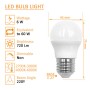 XXLED LED Lampe 6W E27 G45 220º - OSRAM CHIP DURIS E 2835 - technische Ansicht