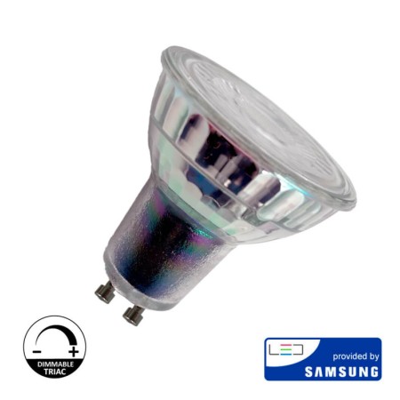 XXLED 10stk. Lampe Led 6W - DIMMBAR TRIAC - SAMSUNG GU10 GLASS