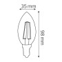 XXLED 10x Stk. LED Filament Birne FILAMENT CANDLE-4 4W E14 - Detailansicht