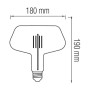 XXLED LED Filament Birne GINZA 8W E27 Amber - technische Ansicht