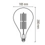 XXLED 10x Stk. LED Birne Filament TOLEDO 8W E27 Titan - technische Ansicht