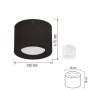 XXLED LED Aufbauleuchte SANDRA-5 Deckenleuchte 5W Schwarz 4200K - technische Ansicht