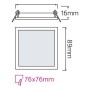 XXLED Einbau-LED-Panel SLIM/Sq-3 3W - technische Ansicht