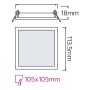 XXLED Einbau-LED-Panel SLIM/Sq-6 6W - technische Ansicht