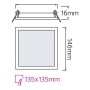 XXLED Einbau-LED-Panel SLIM/Sq-9 9W - technische Ansicht