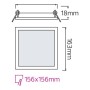 XXLED Einbau-LED-Panel SLIM/Sq-12 12W - technische Ansicht