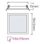 XXLED Einbau-LED-Panel SLIM/Sq-15 15W - technische Ansicht