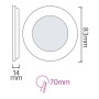 XXLED Pannello a incasso LED dimmerabile SLIM-3 3W ⌀83mm Nero - vista dettagliata