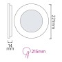 XXLED Pannello a incasso LED dimmerabile SLIM-18 18W ⌀221mm Bianco - vista dettagliata