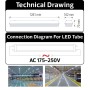 XXLED Luminaire LED étanche 120cm PROMASTER-T IP65 2x120 cm tubes LED inclus IP66 - vue technique
