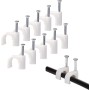 XXLED 100x Clips de câble à ongles 4mm à 22mm pour câbles ronds, Blanc
