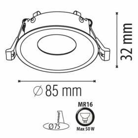 Einbaustrahler MR 16 CLOVE-R rund weiß