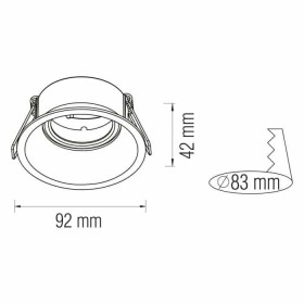 Einbaustrahler MEIAN-R Rund Schwarz MR16
