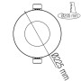 XXLED LED Einbaustrahler VANESSA-30 30W 6400K Weiss - technische Ansicht