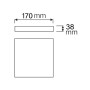 XXLED Plafoniera LED 17x17cm SOFIA/S-24W quadrata, nera, 6400K - vista dettagliata