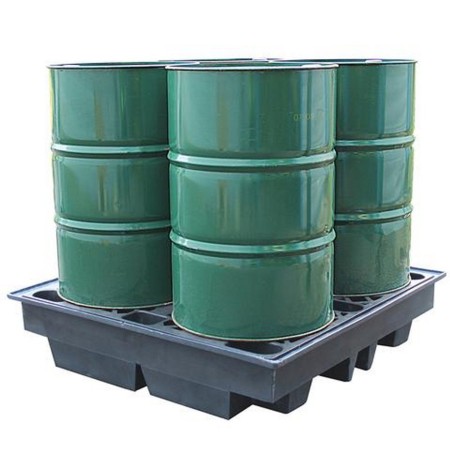 WOLFBAG Flachprofil-Recycling-Auffangpalette für 4 Fässer 230L