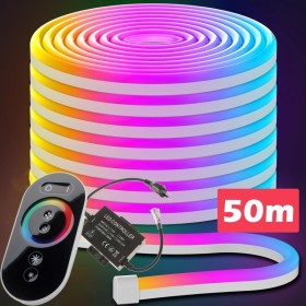 XXLED Striscia di diodi LED flessibile neon RGB da 50m, set impermeabile 9W/m