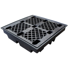Flachprofil-Recycling-Auffangpalette für 4 Fässer 230L